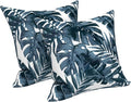 LVTXIII Outdoor Throw Pillow Covers 20 x 20 Inch, Covers ONLY Modern Cute Pattern Decorative Square Toss Pillow Case Pack of 2 for Home Patio Garden Sofa Bed Furniture, Palm Blue