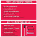 240V 3000W Immersion Water Heater for Pool & Hot Tub – Portable Electric Submersible Heater with Auto Shut-Off and WiFi Timer for Above Ground Pool, Swimming Pool, Bathtub & Inflatable Pool