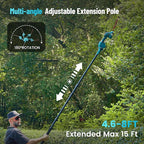 SEESII 6-in-1 Cordless Pole Saw & Hedge Trimmer Combo Kit, Electric Mini Chainsaw with 2×4.0 Ah Batteries, Extension Tree Pruner, Bush Trimmer Limb Branch Cutter, Grass Shears