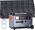 OSCAL Promax6000 Solar Generator with 3x500W Solar Panel,6000W(Peak 7200w),120V/240V Dual Voltage Portable Power Station,3600WH Lifepo4 Battery 14 Outlets,2200W 1.96H Fast Charge,for Home Backup,RV.