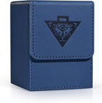 ZLCA Card Deck Box for MTG Yugioh TCG, Storage Case with Dividers Holds 100+ Sleeved Cards, Premium Case Compatible with CCG Trading Cards (Navy, Puzzle)