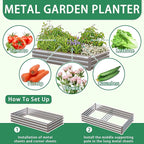 6x3x1 Ft Planter Raised Bed with Cover, Metal Planter Box with Cover, Planters Small Antifreeze Greenhouse Kit for Outdoor Plants, Flower, Galvanized Garden Bed Planter Gardening Supplies