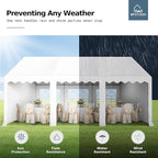 MFSTUDIO 16'x20' Party Tent, Outdoor Heavy Duty Party Tents with Removable Sidewalls, Large Canopy Tent Shelter for Outdoor Events Wedding Birthday, White