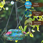 Nature's Way Bird Products GHF7 Hand Blown Illuminated Top Fill Hummingbird Feeder