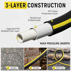 Power Washer Hose 40ft - 1/4" Non Kinking Flexible Pressure Washer Hose,3600psi M22-14mm High Pressure Hose Extension Replacement With Stainless Steel Quick Connect Fittings
