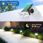 LETMY Solar Spot Lights Outdoor Waterproof with Bigger LED, 6 Pack Auto ON/OFF 135°Adjustable Solar Lights Outdoor, 2-in-1 Wall Lights & 2 Modes Landscape Spotlights for Tree Yard Pathway Garden Decor