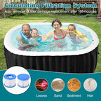 75" X 47" X 25" Hottub, 1-2 Person Inflatable Hot Tub, Portable Blow Up Hot Tub with Side Table, Oval Portable Outdoor Spa with 100 Bubble Jets and Heater Pump, Filter