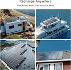 N-Type 16BB 200W Bifacial Solar Panel, 200 Watt Solar Panel 12V, 25% High Efficiency Monocrystalline PV Module for RV Camper Marine Home Rooftop Power Station Off-Grid Systems (1 Pack 200W)