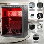 Full Body 2 Person Portable Infrared Saunas for Home, 2 Person Sauna Tent, at Home Sauna, Portable Personal Infrared Sauna Two-Person Sauna Tent with 2 Foldable Chairs, Remote Control