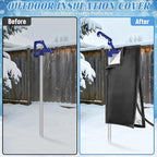 Outdoor Faucet Covers for Winter, 24.8" H×13.4" W - Waterproof Oxford Fabric Water Faucet Cover, Freeze Protection Outdoor Faucets Hose Bibs for Wall Taps Garden, Lawn, and Sprinkler Systems