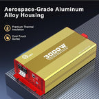 3000W Pure Sine Wave Inverter 12V DC to 120V AC Converter for Family Emergency Preparedness,Camping,RV,Solar DIY,Outdoors,Built-in 5V/2.1A USB-A,USB-C,Hardwire Port, Remote Controller