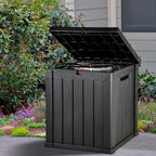 YITAHOME 51 Gallon Outdoor Storage Deck Box, Waterproof Resin Package Delivery and Storage Box with Lockable Lid for Patio Furniture Cushions, Pool Accessories, Garden Tools, Black