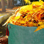 Hugeleaf Reusable Leaf Bags 42 Gallon with Reinforced Handles, 3 Pack Collapsible Lawn Bags with Plastic Hoops, Stand Up Yard Waste Bin for Leaves, Lawn Debris Collection