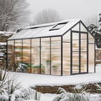 VEVOR Polycarbonate Greenhouse, 8 x 12 Ft, Outdoor Greenhouse with 2 Vent Windows, Pavilion Styled Greenhouse with Hinged Door, Aluminum Large Walk-in Greenhouse Kit for Outside Garden Backyard