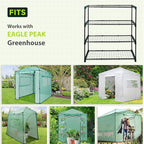 EAGLE PEAK Greenhouse Shelving Staging Double 4 Tier, Outdoor/Indoor Plant Shelves, 35"x12"x42", Green
