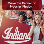 Indiana Hoosiers 5' x 8' College Sports Printed Flag - NCAA Licensed - Nylon - School Banner (White, Red)