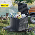 Kingdura 60 Gallon Outdoor Storage Box, Waterproof Resin Deck Box for Indoor and Outdoor Use, Lockable Storage Container for Patio Furniture Cushions Garden Tools (Black, 60 Gallon)