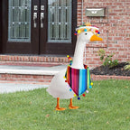 XIMEO Porch Goose Outfit for 17" & 23" Lawn Goose – Funny Cape & Sombrero Clothes Set – Holiday Porch Goose Decoration for Duck or Garden Statues