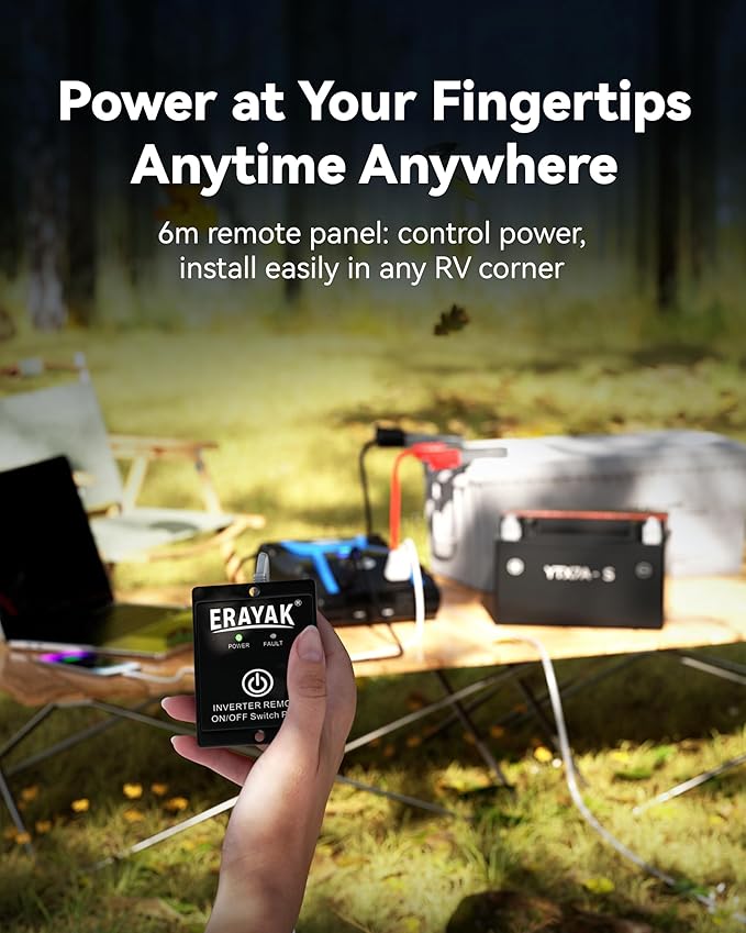 Erayak 3000W Power Inverter, 12V DC to 110V/120V AC, LCD Display, Modified Sine Wave, Remote Control, Direct-Connect Terminal, for RV, Truck, Solar System, Home Backup