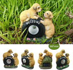 Solar Garden Statue LED Outdoor Garden Decor Funny Animal Sculpture for Yard Patio Lawn Weatherproof Resin Birthday Art Gift（Dog）