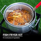 Creole Feast TFP1030 30 Qt. Turkey Fryer and 10 Qt. Fish Fryer Kit with 50,000 BTUs Propane Burner, Outdoor Deep Fryer & Seafood Boiler Steamer for Outdoor Cooking, Silver & Black