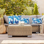 JMGBird Outdoor Pillows Waterproof Set of 4 Outdoor Throw Pillows with Insert Included 12×20 Inch Outdoor Lumbar Pillows for Patio Furniture