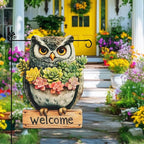 Owl Garden Flags 12x18 Inch Double Sided, Spring Summer Welcome Banner Small Yard Flags for Outside, Farmhouse Front Porch Home Outdoor Seasonal Decor Holiday All Seasons Decoration