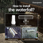 Pond Waterfall Spillway Pool Fountain Water Feature, Black Stainless Steel Outdoor Fountains, Swimming Pool Water Flow Waterfalls Kit for Garden Patio Ponds-35.4"x7.8"x3.9"(NO Light)