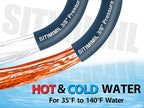 150 FT Pressure Washer Hose 3/8'' - Kink Resistant Steel Wire Braided, Wear Resistant, 3/8" Stainless Steel Quick Connect, with M22 14mm Adapter Set, Hot and Cold Water Power Washer Hose, 4200 PSI