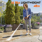Battery Pressure Washer, Electric Power Washer Cordless, Portable Car Pressure Washer Handheld with 6-in-1 Nozzle,17FT Drain Hose,Power Cleaner for Patio Floor Fence Deck Indoor