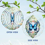 FLAGWIX Christmas Butterfly Wind Spinners Outdoor - 3D Stainless Steel Metal Wind Spinners 12 in - Birthday Gifts for Mom, Butterfly Gifts for Women, Yard Decorations Outdoor, Christmas Decorations