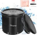 Ice Bath Cold Plunge Tub with Cover for Indoor Outdoor for Recovery, Cold Water Therapy, Athletes & Adults -105 Gallons, Black, XL