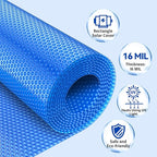 BigXwell Solar Pool Cover, Blue 16-mil 16 x 32 Foot Rectangle for In-Ground Pools, 1600 Series Heavy-Duty Insulating Pool Heater Covers.