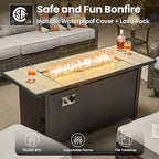 ovios 10 Pieces Patio Furniture Set, Outdoor Wicker Sofa Couch with Swivel Chairs 54" Fire Pit Table, High Back All Weather Modern Conversation Sets, Grey Rattan, Grey