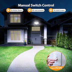 Onforu 3200LM Flood Lights Outdoor, 32W 6500K LED Security Light Manual Switch Controlled, IP66 Waterproof Outdoor Lights, Wall Mount Exterior Flood Light with 2 Adjustable Heads Floodlights Outside