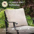 Patio Furniture Set 6 pcs, Outdoor Patio Furniture, 3-Seat Sofa, 2 Single Chairs, 2 Ottomans, Coffee Table and 5.75" Extra Thick Cushion, Patio Conversation Set,Beige