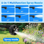 Upgraded LCD Display Portable Cordless Pressure Washer, 790 PSI 21V 2x3.0AH Rechargeable Batteries Powered Pressure Washer, 6-in-1 Nozzle for Car Floor Wall Fence Cleaning,10 Adjustable Pressure Modes