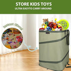 YUDI & GARDEN 46 Gallon Square Collapsible Yard Waste Containers｜Collapsible Trash Can｜Camping Trash Can, for Collecting Weeds or Yard and Party Waste, Green