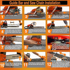 PROYAMA 58CC 2-Cycle Gas Powered Chainsaw, 16-Inch Top Handle Chain Saw, Gasoline Chainsaw 20-Inch for Tree Wood Cutting