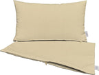 RSH DECOR: Sunbrella Pillow Covers Set of 2 | Covers Only - 20" x 12" | Outdoor Lumbar Pillow Covers Crafted with Sunbrella Performance Fabric | Canvas Antique Beige