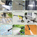 Portable Cordless Pressure Washer, 1200 PSI Portable Power Washer Can be Connected Directly to The Tap with 2 Battery, 6 in 1 Nozzle, 33FT Hose, for Car, Fence, Floor, Patio