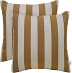 RSH DECOR: Sunbrella Square Throw Pillows Set of 2 | 20" x 20" | Water and Fade-Resistant Performance Fabric | Outdoor Pillow Covers with Down-Alternative Inserts | Maxim Heather Beige