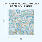Outdoor Throw Pillows Waterproof Covers 2 Pack 16×16 Inch, Decorative Toss Pillows Covers, Rain-Proof, Fade Resistant for Patio Furniture, Sofa, Couch, Garden