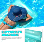 Inflatable Pool Floats Raft, One Inflatable Pool Float with Headrest for Adults - Cooling Pool Floats Lounger Floats Raft Floating Chair, Water Floaty for Swimming Pool Lake
