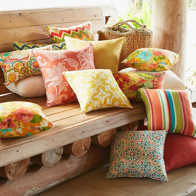 BrylaneHome Lumbar Pillow - 20" L x 13" W - Patio & Outdoor - Water, Stain & Fade Resistant - Granada