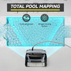 An Automatic Robot Swimming Pool Vacuum Cleaner with a Trolley, Featuring Wall-Climbing Function, 360 Degree Kink Free Patented Technology, Large Top-Mounted Filter Swimming Pool Cleaning Robot, 82 Ft