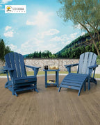 Ciokea Adirondack Outdoor Side Table, 2-Tier Sturdy Patio End Table Weather Resistant, Morden Side Table for Patio, Pool, Porch, Navy Blue