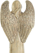 DUSVALLY Angel Statue, Memory Guardian Garden Decor, 10" H Waterproof Outdoor Angel Figurine Sculpture for Lawn & Yard (Praying, Holding The Bird)