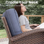 9 Pieces Patio Furniture Sets, Wicker Rattan High Back Outdoor Swivel Rocking Chairs Set with 3-Seat Couch, Ottomans and Side Table