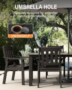 YEFU Outdoor Patio Dining Sets: Outdoor Furniture 12 Piece Dining Table Set for 10 with Umbrella Hole & Aluminum Frame - All Weather Patio 2 Table and 10 Chairs for Outside Backyard/Porch/Deck Black